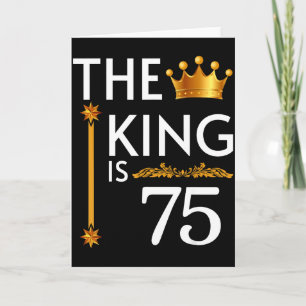 De Koning Is 75 Grappige Kroon 75ste Verjaardagsfe Kaart
