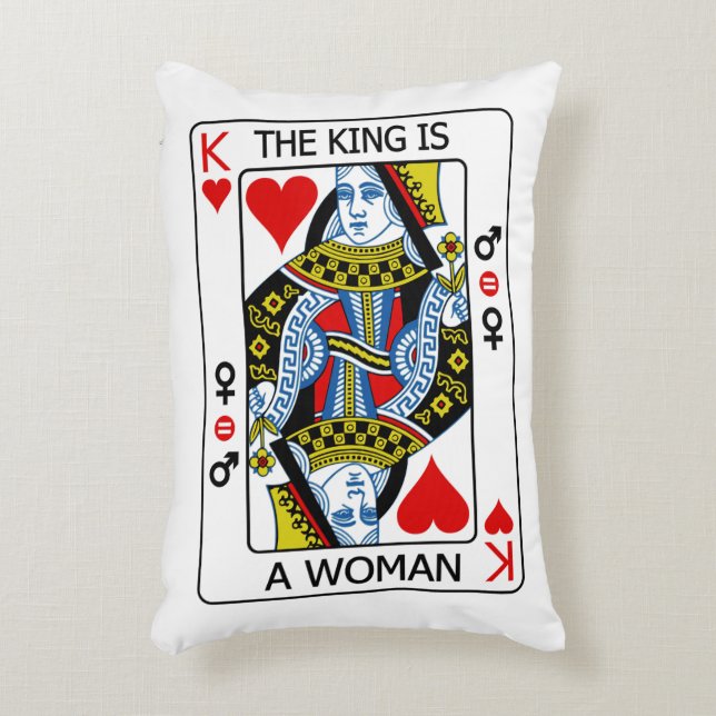 De koning is een vrouw accent kussen (Voorkant(Verticaal))