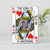 De koning is een vrouw bedankkaart (Staand voorkant)