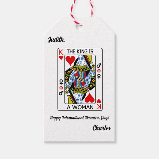 De koning is een vrouw cadeaulabel (Voorkant)