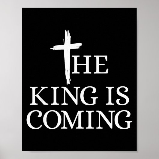 De Koning Komt Christendom Bijbelvers Christus Poster (Voorkant)