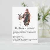 De Koning komt met Kerstmis Uitnodiging (Staand voorkant)