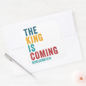 De KONING komt - Openbaring 17:14 Christelijk Vierkante Sticker (Envelop)