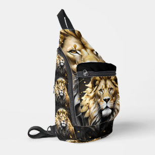 De Koning: Majestueus Goud En Grijs Mannelijke Lee Sling Bag