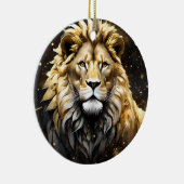 De koning: majestueuze gouden en grijze mannelijke keramisch ornament (Rechts)