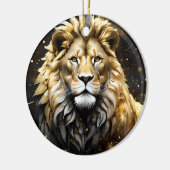 De koning: majestueuze gouden en grijze mannelijke keramisch ornament (Links)