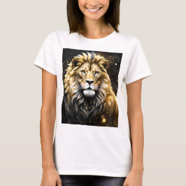 De koning: majestueuze gouden en grijze mannelijke t-shirt