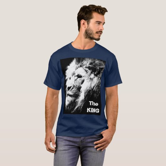 De koning Modern Pop Art Lion Head Elegant Mannen T-shirt (Voorkant volledig)