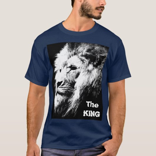 De koning Modern Pop Art Lion Head Elegant Mannen T-shirt (Voorkant)