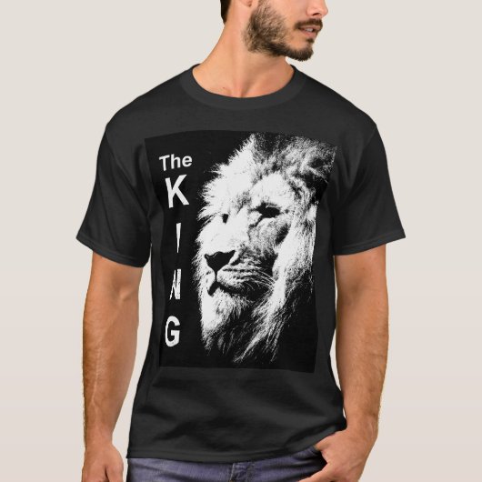 De koning Modern Pop Art Lion Head Elegant Mannen T-shirt (Voorkant)