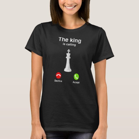 De koning noemt Chess Checkmate Gambit Queen T-shirt (Voorkant)