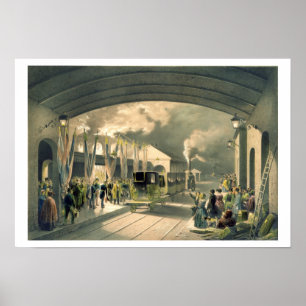 De koning op het nieuwe kruisstation (litho) poster