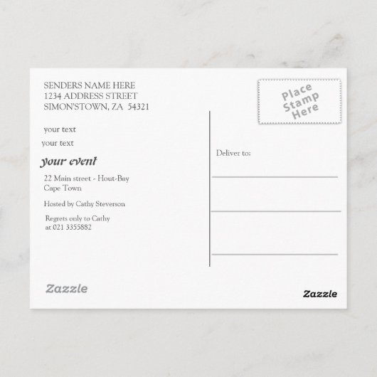 De koning Protea Briefkaart (Achterkant)