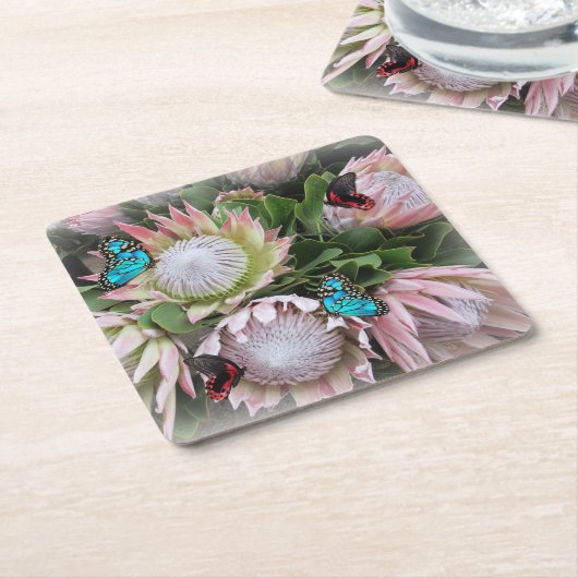 De koning Protea Kartonnen Onderzetters (Schuin)