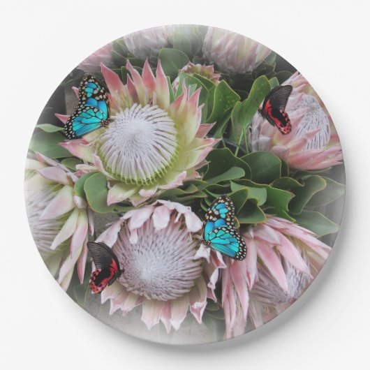 De koning Protea Papieren Bordje (Voorkant)