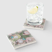 De koning Protea Stenen Onderzetter (Zijkant)