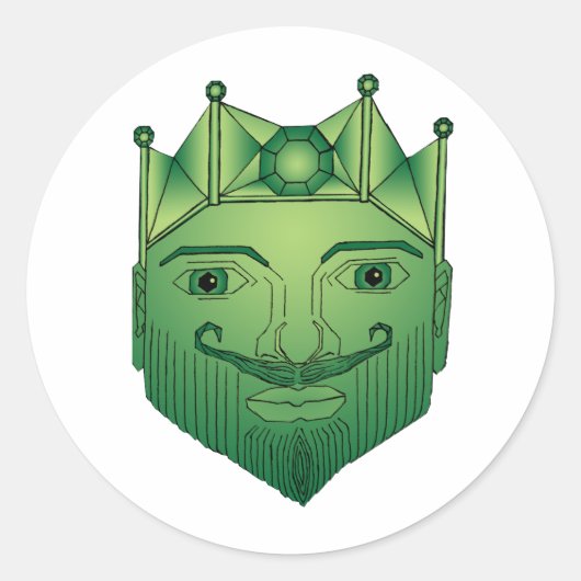 De koning ronde sticker (Voorkant)