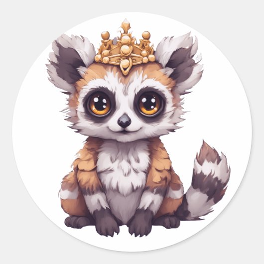 De koning van de dieren ronde sticker (Voorkant)