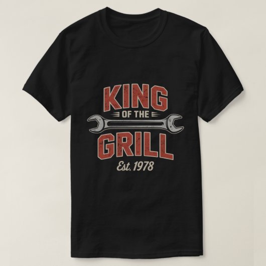 De koning van de grill. 1978 t-shirt (Design voorkant)