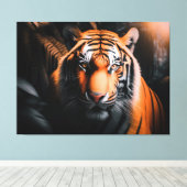 De koning van de Oerwoud - Tiger Canvas Afdruk (Insitu (Houten vloer))