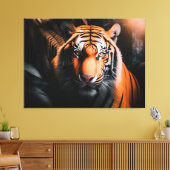 De koning van de Oerwoud - Tiger Canvas Afdruk (Insitu (Woonkamer))