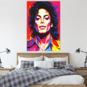 De koning van de Pop in elektrische kleuren Canvas Afdruk (Insitu (Slaapkamer))