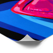 De koning van de Pop in elektrische kleuren Poster (Hoek)