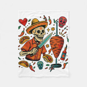De Koning Van De Trompo Al Pastor Taco Mexicaan Fleece Deken
