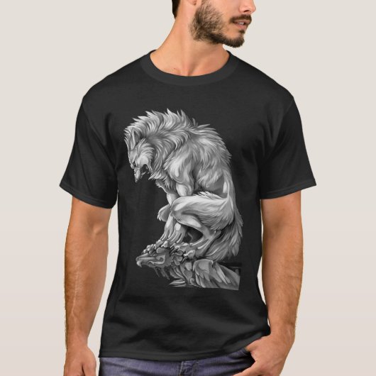 De koning van de weerwolf middeleeuwse wolf vloek t-shirt (Voorkant)