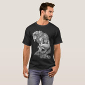 De koning van de weerwolf middeleeuwse wolf vloek t-shirt (Voorkant volledig)