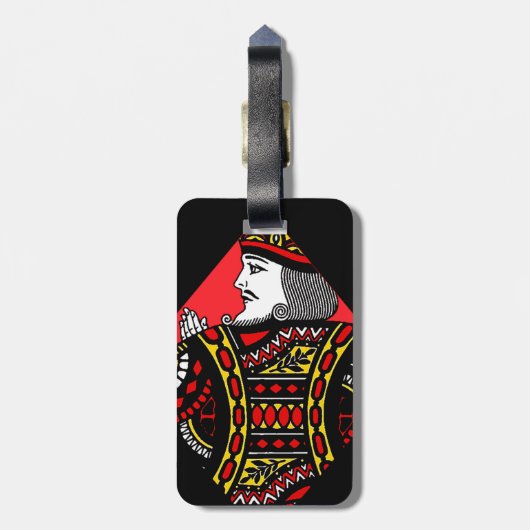 De koning van diamanten bagagelabel (Achterkant verticaal)