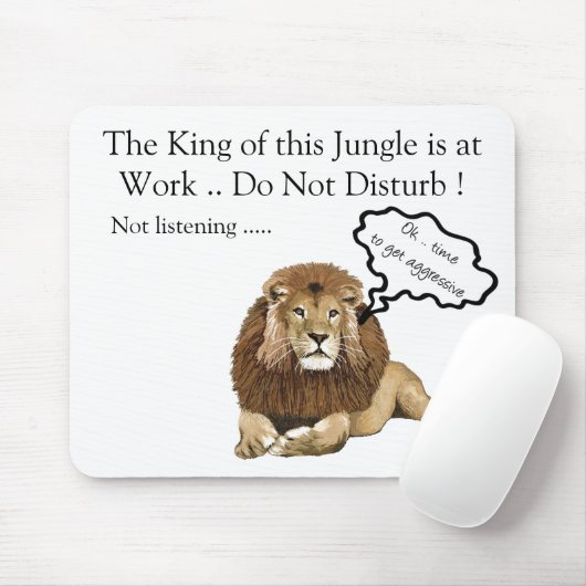 De koning van dit Oerwoud is aan het werk Muismat (Met muis)