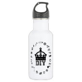 De koning van DIY Black Letters Liberty Bottle Waterfles (Voorkant)