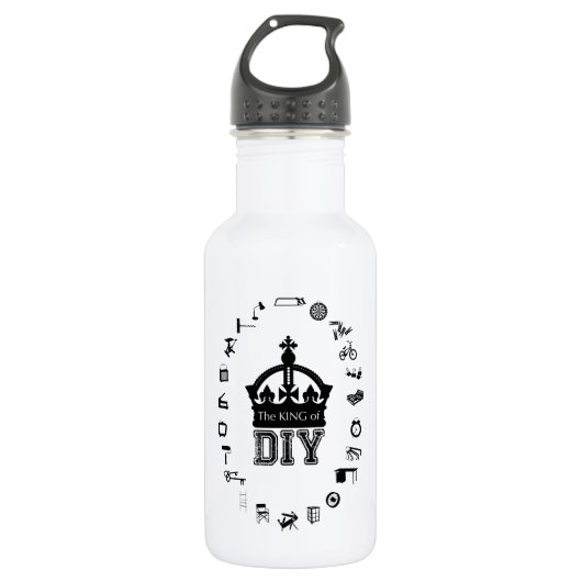De koning van DIY Black Letters Liberty Bottle Waterfles (Voorkant)