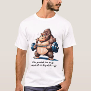 De koning van het Oerwoud in de gym T-shirt