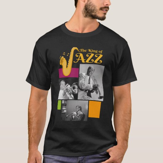 De Koning van Jazz Louis Armstrong T-shirt (Voorkant)