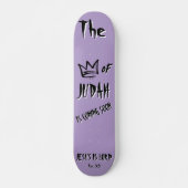 De koning van Juda Jezus Paarse Doodle Christelijk Persoonlijk Skateboard (Voorkant)