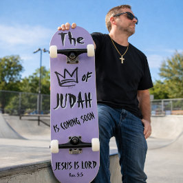 De Koning van Juda Jezus Paarse Doodle Christen Persoonlijk Skateboard