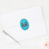 De Koning van Key West Ronde Sticker (Envelop)