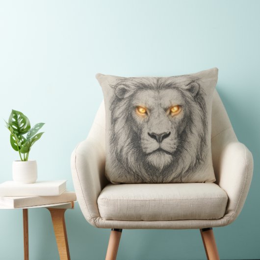 De koning van Oerwoud - stralende ogen Kussen (Stoel)