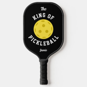 De koning van Pickleball Cute Fun Type Black Yello Paddle