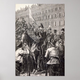 De koning van Pruisen richt zich tot de Berliners Poster