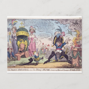 De koning van Rome, 1814 - cartoon die Napoleon to Briefkaart