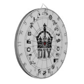 De koning van Zwarte Brieven DIY + clipart Dartbord (Voorkant Links)