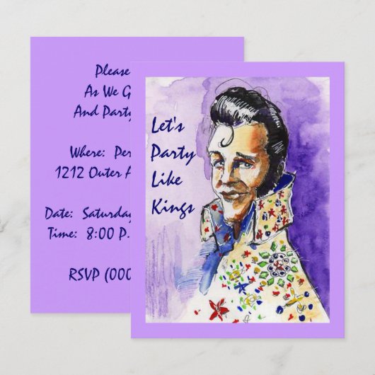 DE KONING VERZOEKT VUN PARTIJ ALS KINGS ~ INVITATI KAART (Voorkant / Achterkant)