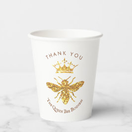 de koningin bij logo papieren bekers