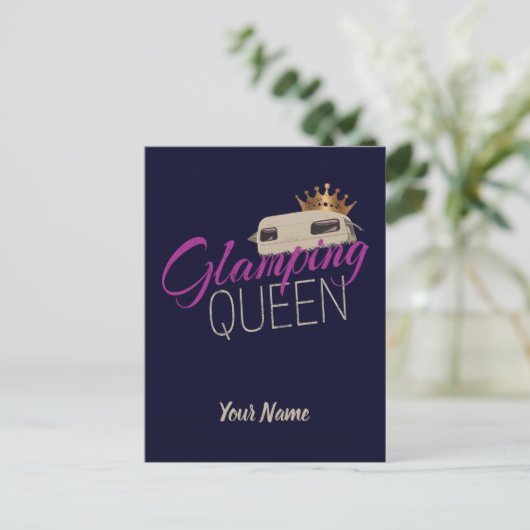 De Koningin Camping met  caravans Feestdagenkaart (Staand voorkant)