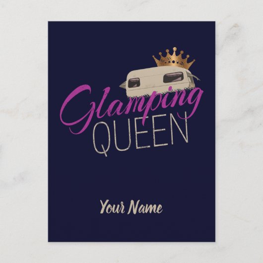 De Koningin Camping met  caravans Feestdagenkaart (Voorkant)