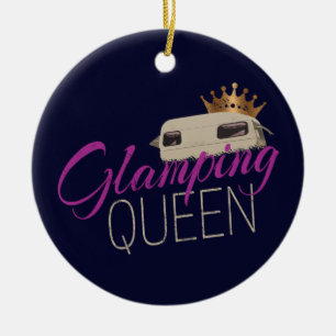 De Koningin Camping met  caravans Keramisch Ornament