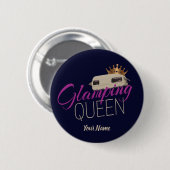 De Koningin Camping met caravans Ronde Button 5,7 Cm (Voorkant /achterkant)
